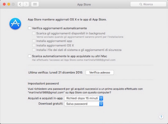Come disabilitare gli aggiornamenti automatici su Mac OS X