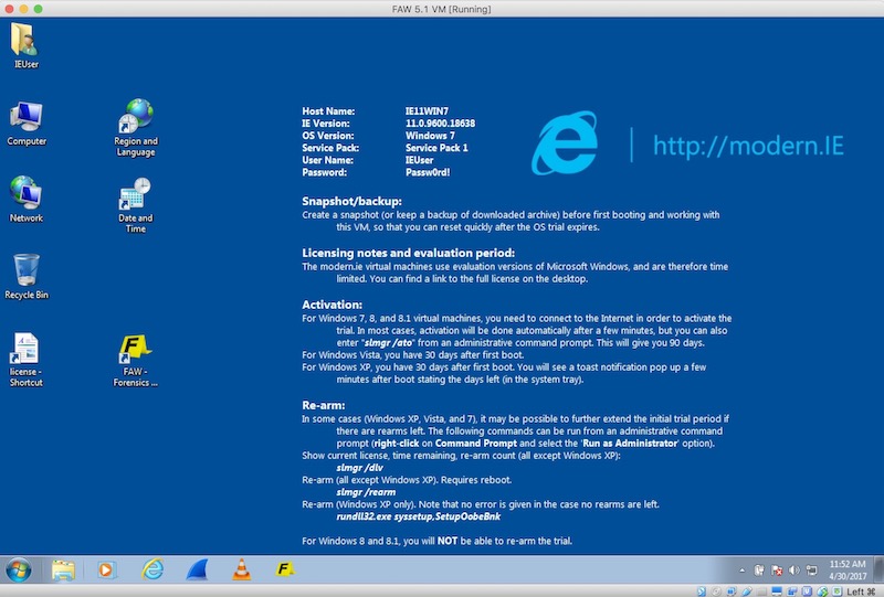 Macchina virtuale Virtualbox con Windows 7 e FAW pre-installato e configurato