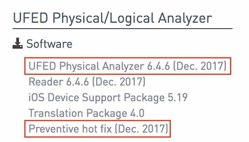 Cellebrite UFED Critical Hotfix