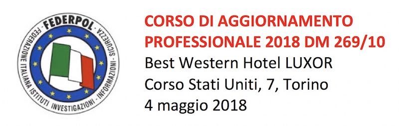 Corso Federpol di Aggiornamento Professionale a Torino