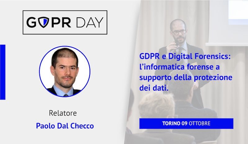 Forensic Readiness al GDPR Day di Torino