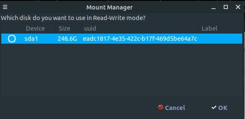 DEFT XVA mount manager per montare dischi in read only o scrittura