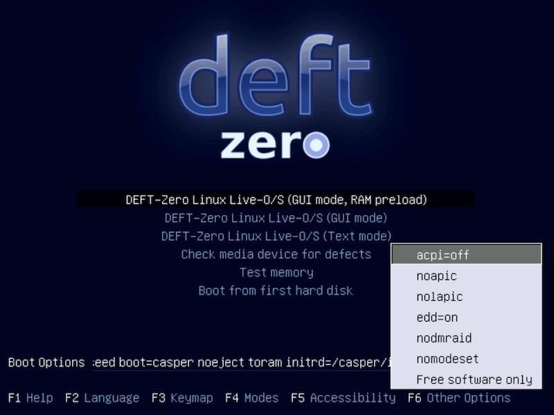 DEFT Zero parametri del kernel al boot