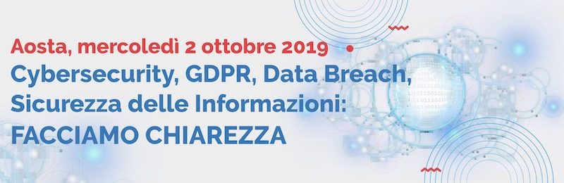 Workshop su Cybersecurity, GDPR, Data Breach