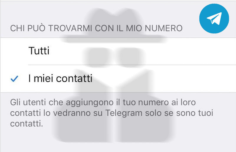 Non vedo contatti su telegram