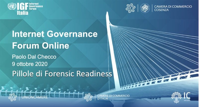 Pillole di Forensic Readiness - GDPR e Data Breach al IGF Forum di Torino