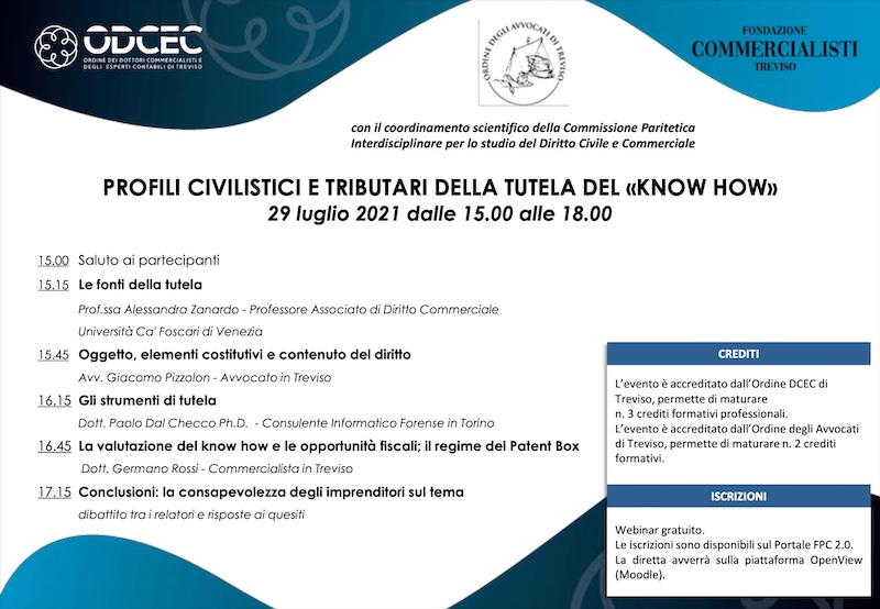 ODCEC - Profili civilistici e tributari della tutela del know how