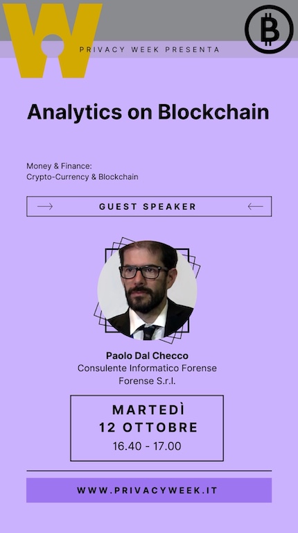 Analytics on Blockchain - Privacy Week - Paolo Dal Checco