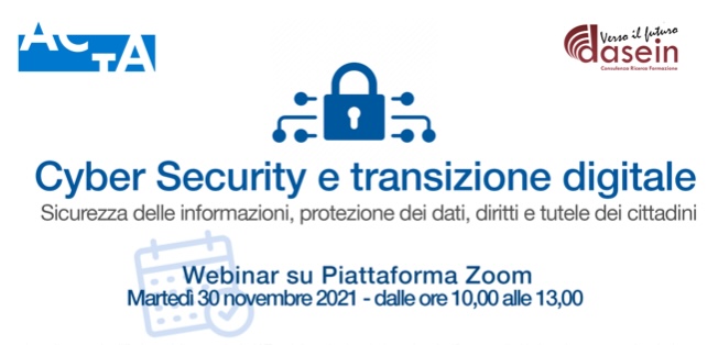 Webinar su CyberSecurity con ACTA e DASEIN