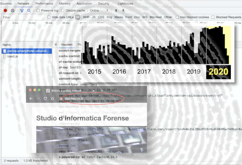 Perizia di datazione e creazione o caricamento pagine e documenti su web