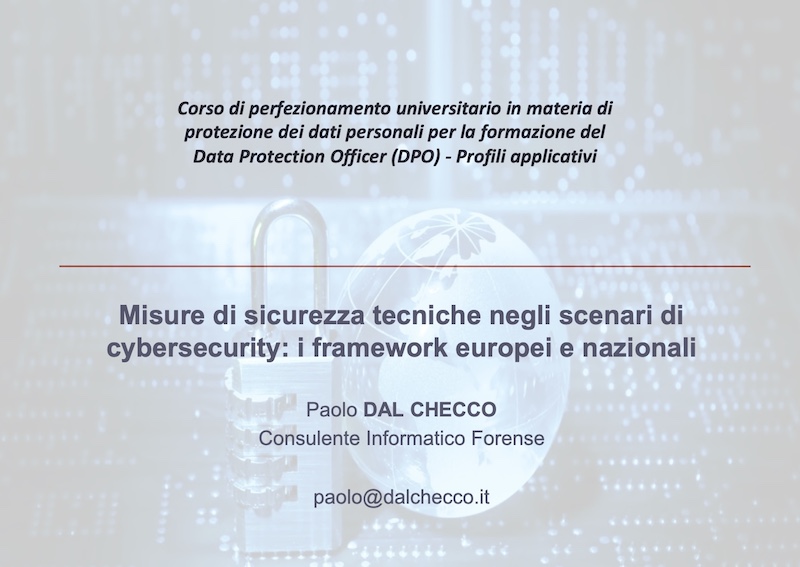 Corso Perfezionamento Protezione Dati DPO - Torino