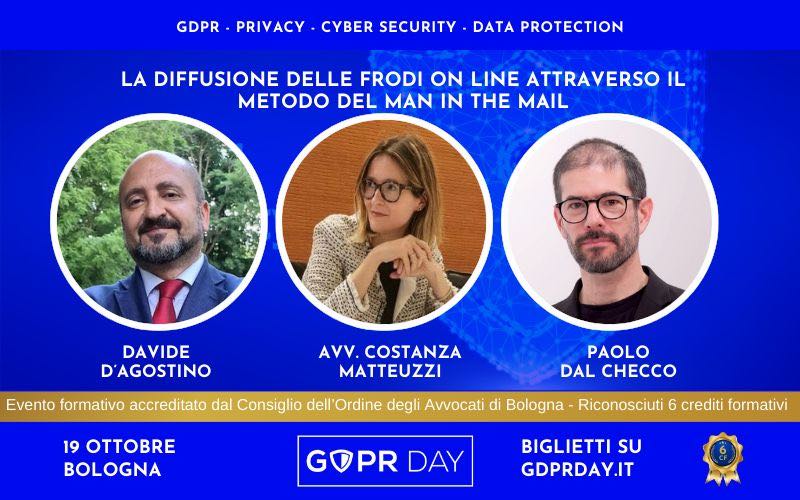 GDPR Day a Bologna 2023 - Man in The Mail e Truffa dei Bonifici