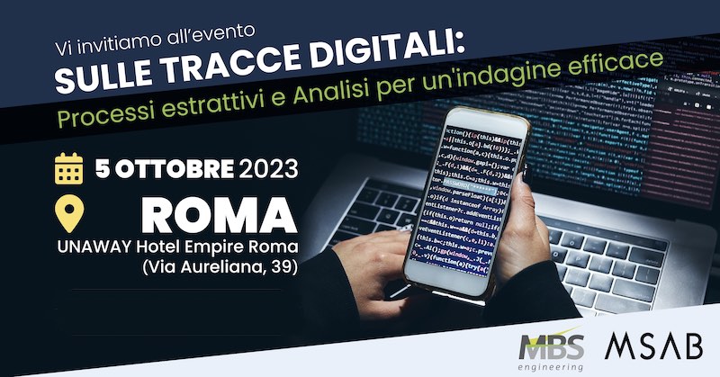 MSAB - Conferenza sulle prove digitali a Roma