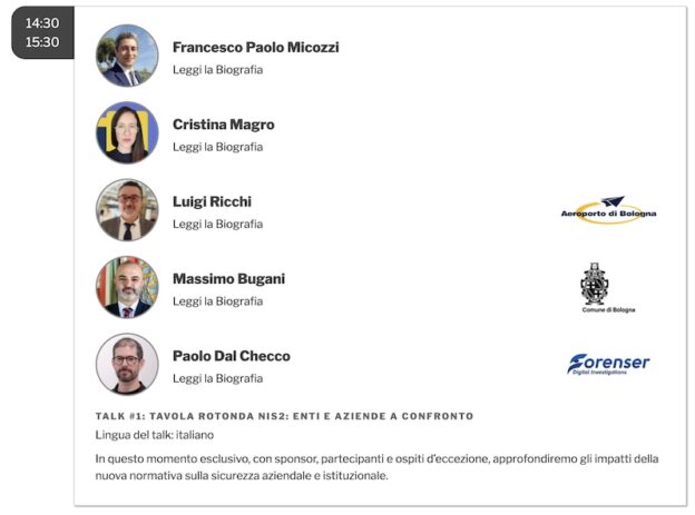 NIS2, Cybersecurity e Informatica Forense ad HackInBo Business