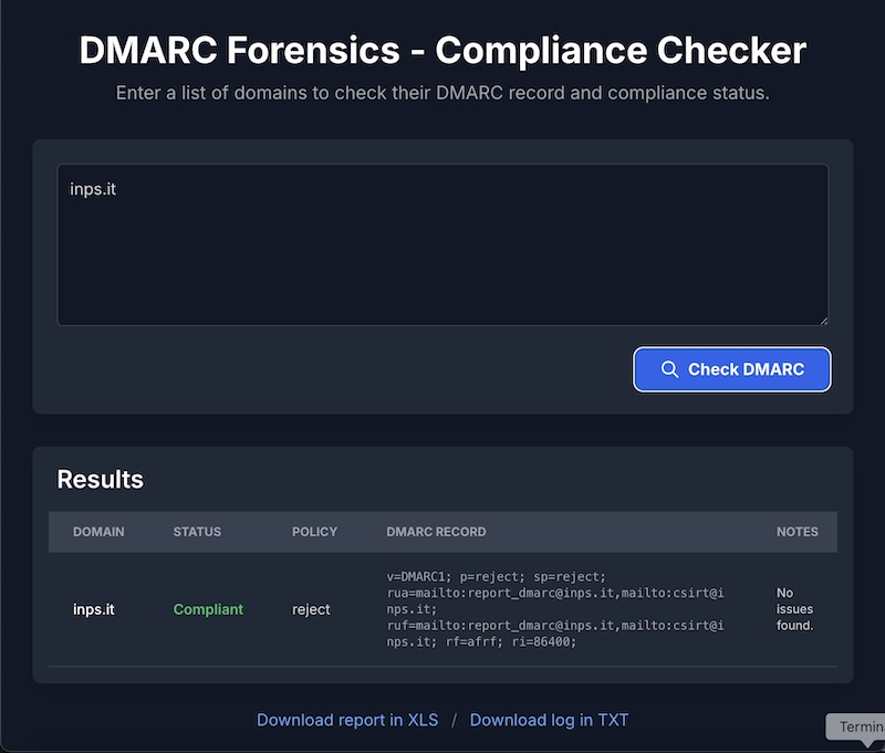 DMARC Forensics Tool - DMARC Compliance Checker and Inspector with Report and Fix