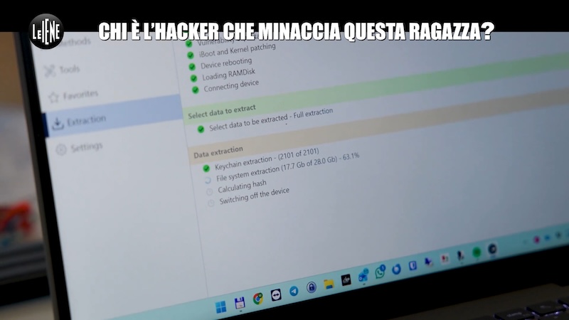 Copia forense di smartphone con Oxygen Forensics come consulenza informatica forense per Le Iene