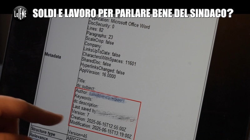 Le Iene - Paolo Dal Checco e analisi forense su metadati di documento Word