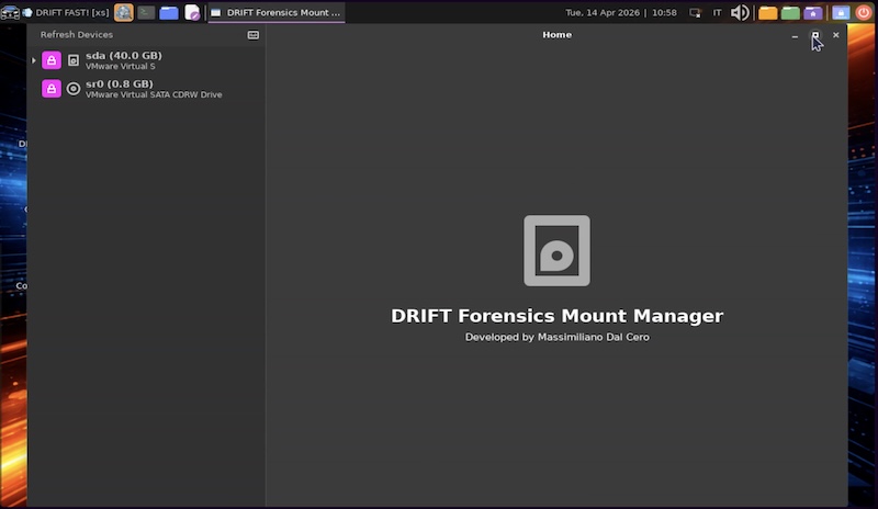 DRIFTLinux Forensic Mount Manager