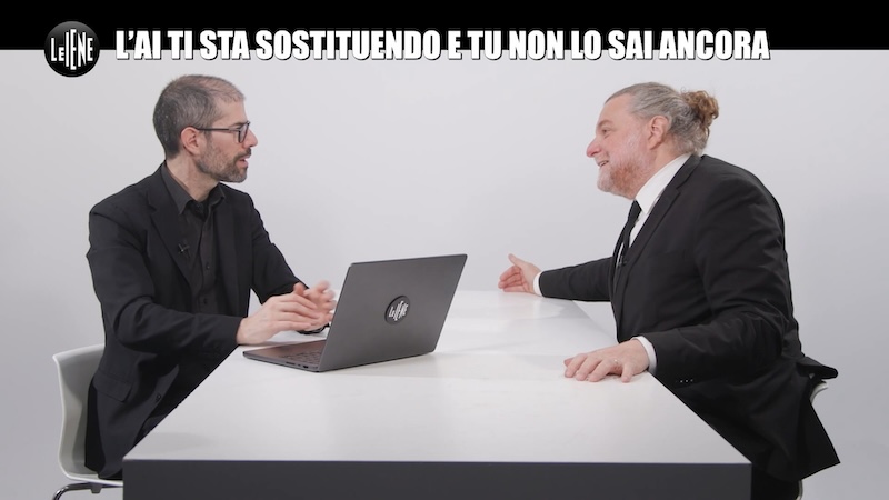 Alessandro Sortino e Paolo Dal Checco nella puntata sulla AI a Le Iene